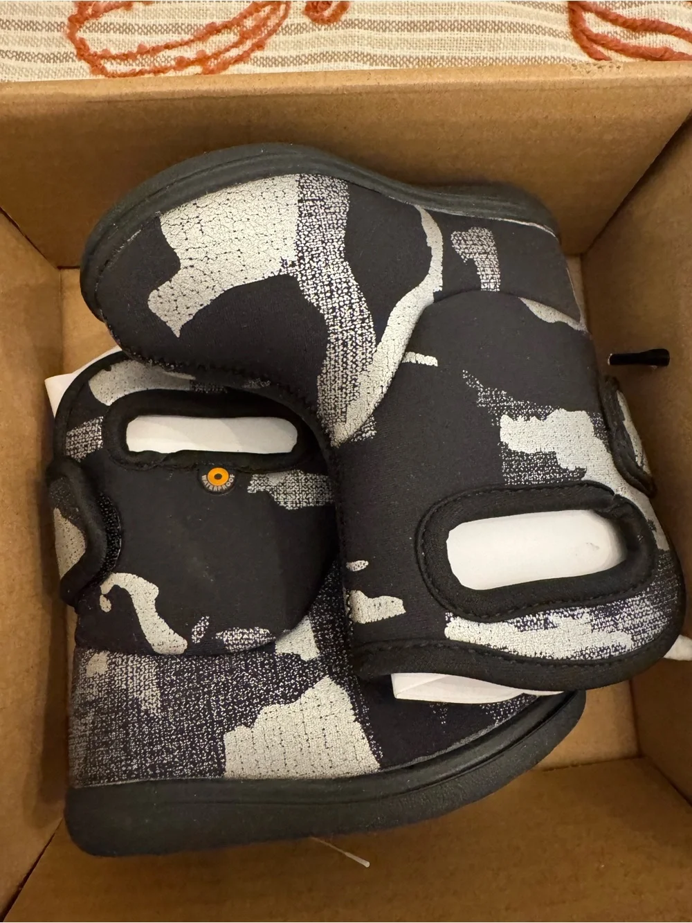 Bogs Infant/Toddler Black Metallic Camo Winter Boots
